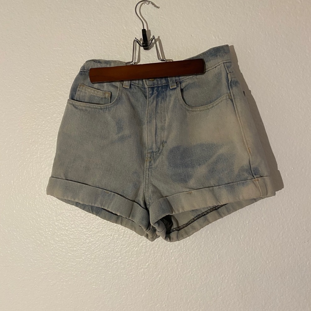 faded denim shorts